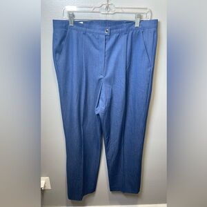 Escada Women's Blue Wool Straight Leg‎ Trouser Pants Size 42